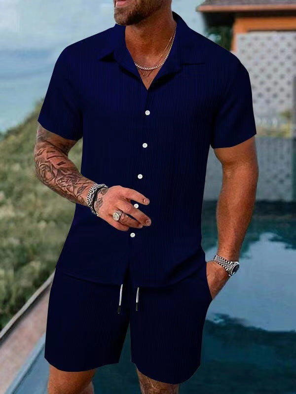 Herren atmungsaktives Sport-Set mit Kurzarm-Hemd und Shorts EB