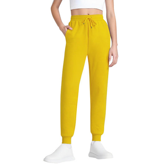 Damen nan schlanke hochgeschnittene Jogginghose mit Tunnelzug, Eingrifftaschen und Bündchen EB