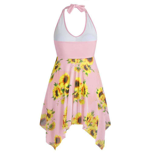 Damen Strandkleid mit verspieltem Blumendesign EB