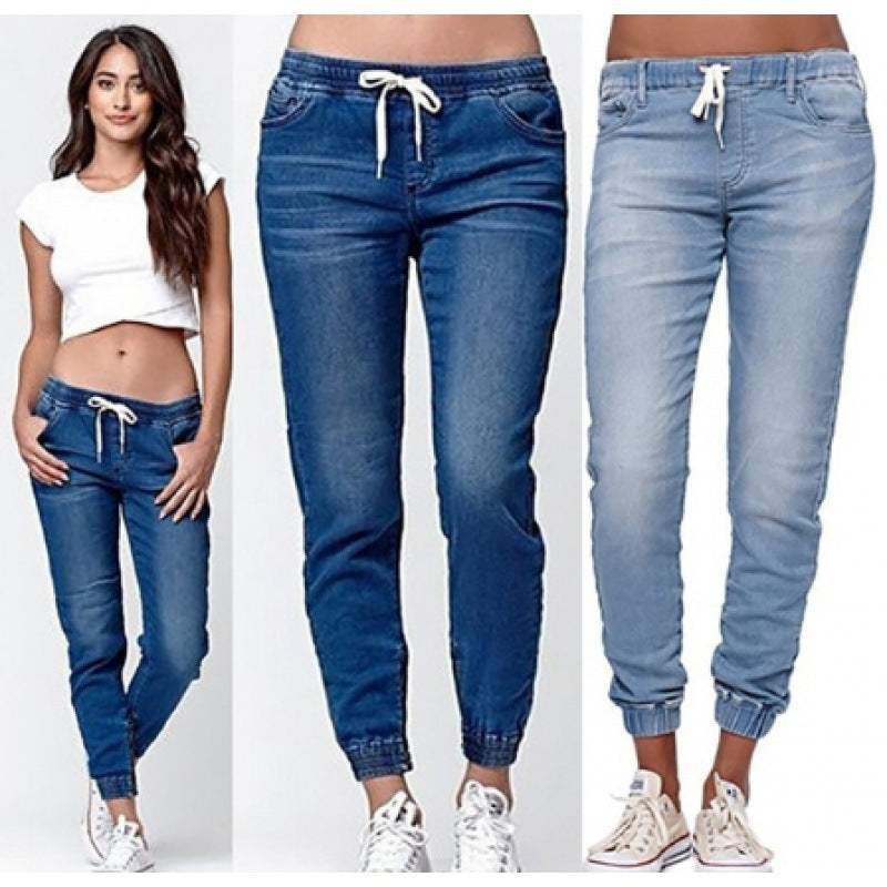 Damen Joggingjeans mit elastischem Bund und praktischen Taschen EB