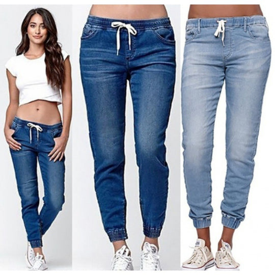 Damen Joggingjeans mit elastischem Bund und praktischen Taschen EB