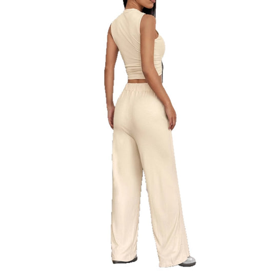 Damen Modisches Crop-Top mit lockerer Hose EB