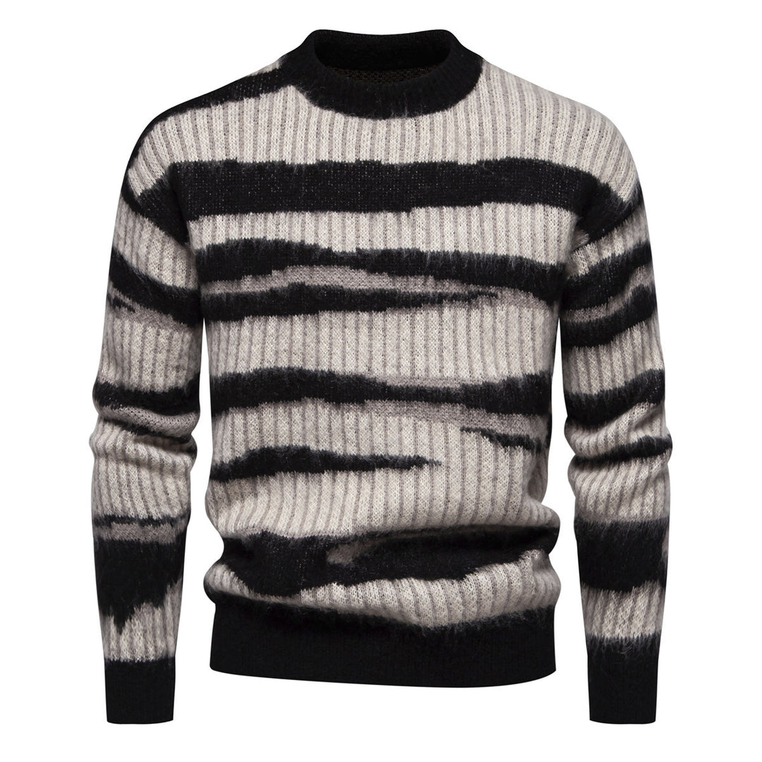 Herren modischer Strickpullover mit einzigartigem Streifenmuster EB