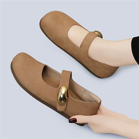 Damen elegante Ballerinas mit modischem Riemchen und zeitloser Schnalle EB