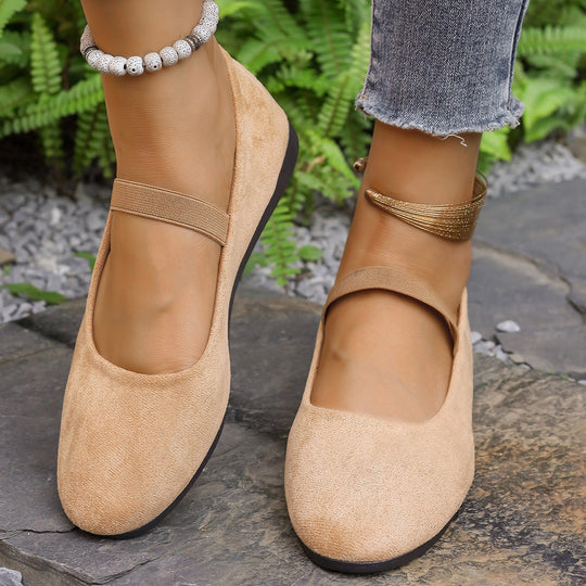 Damen Ballerinas mit verstellbarem Riemen und komfortablem Fußbett EB