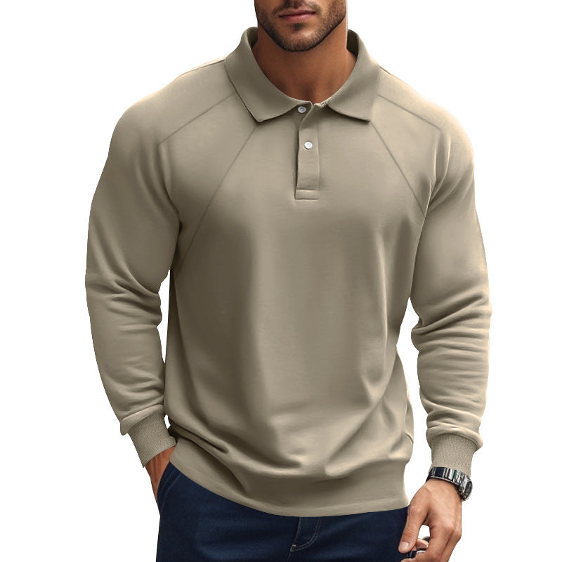 Herren modisches Langarm-Polohemd mit atmungsaktiver Struktur EB