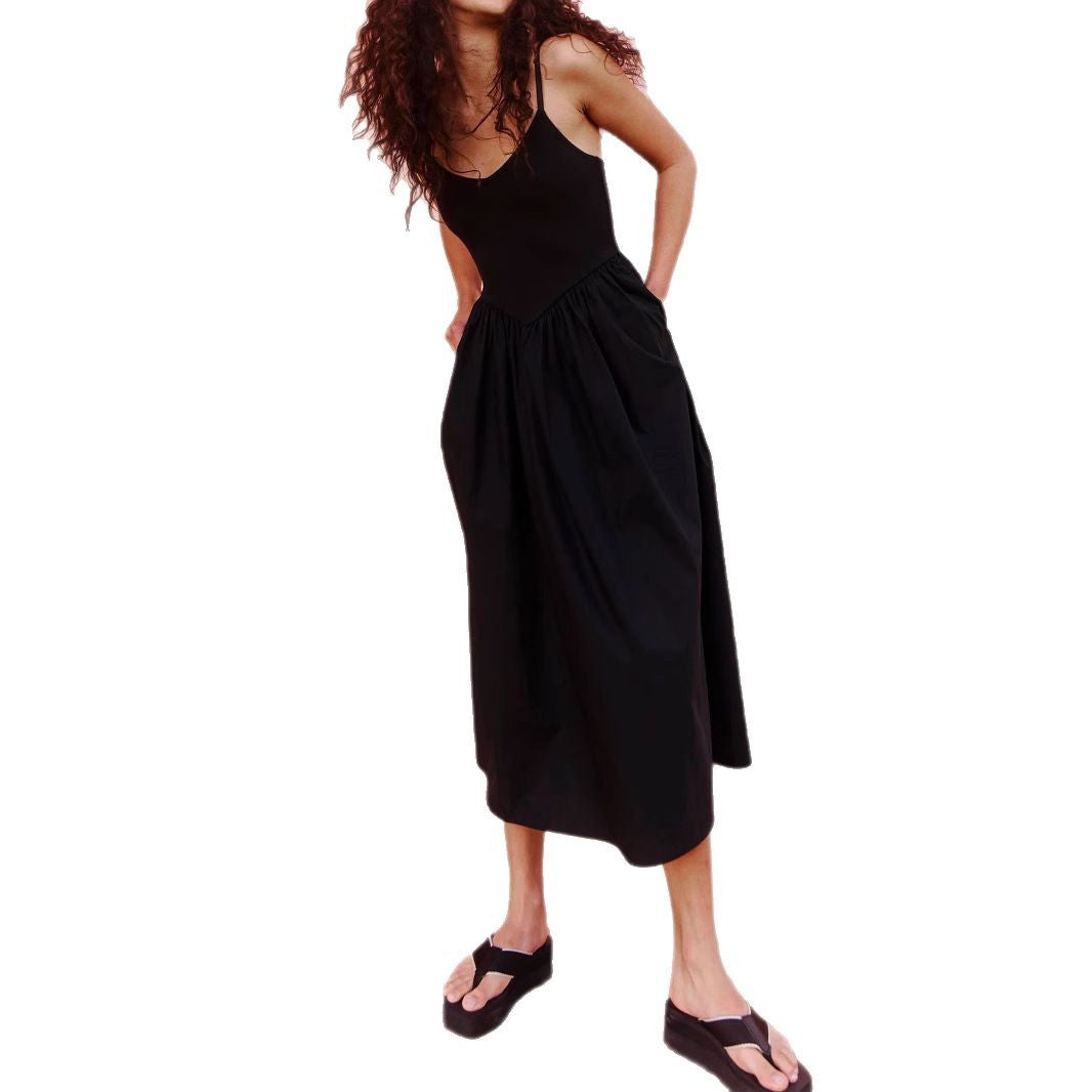 Damen Midi-Kleid mit lässigem Schnitt und praktischen Taschen EB