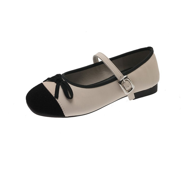 Damen Ballerinas mit elegante Schnalle und dekorativer Schleifenverzierung EB