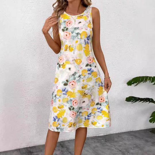 Damen Blumendesign Sommerkleid EB