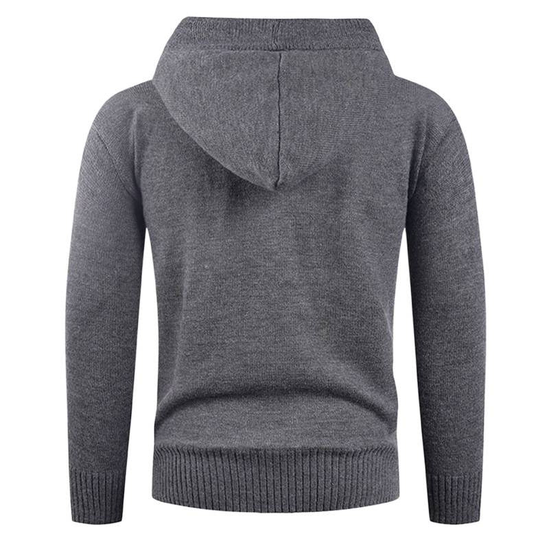 Herren modischer Kapuzenpullover mit Knopfdetail EB