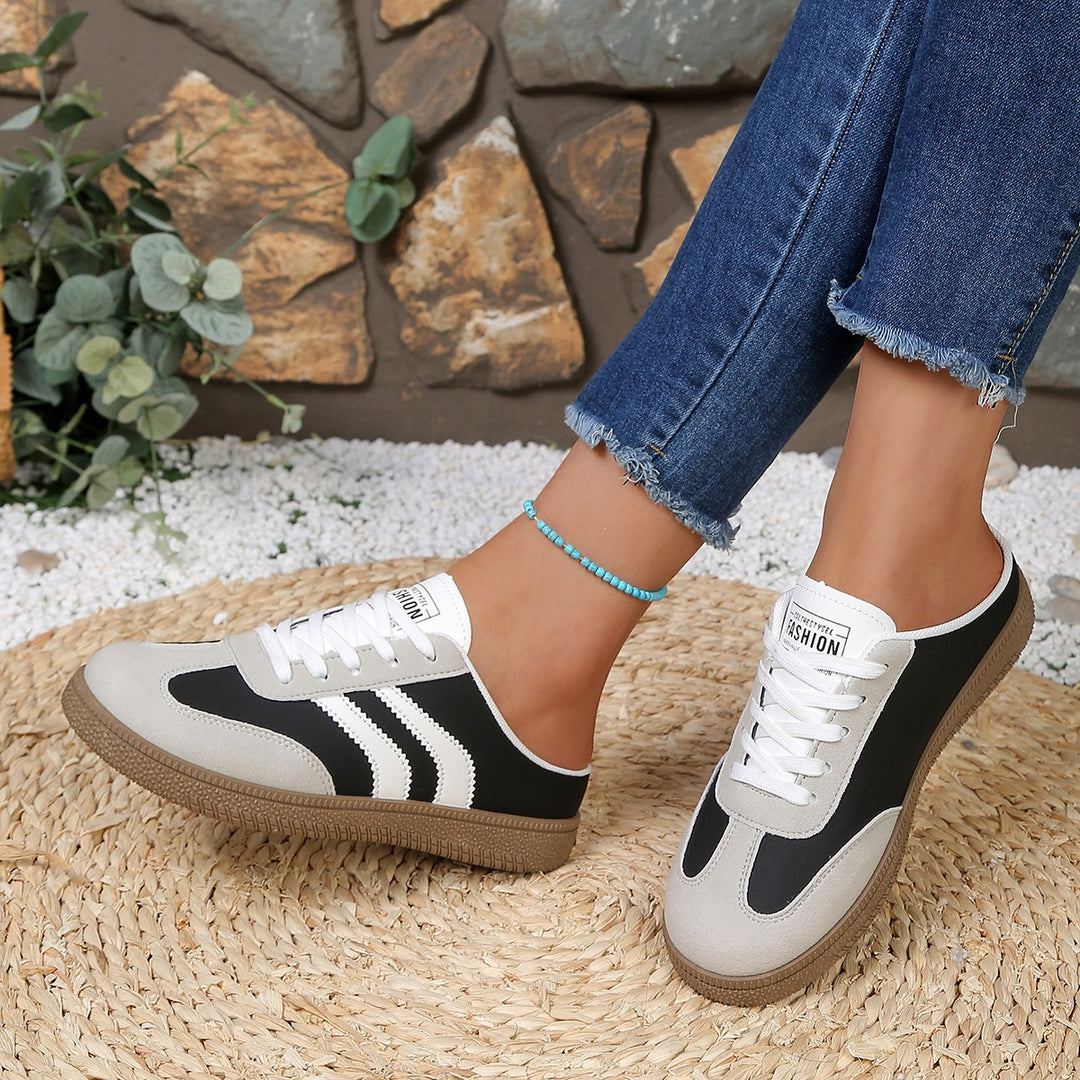 Damen Modische Slip-On Sneakers mit trendy Sohle EB