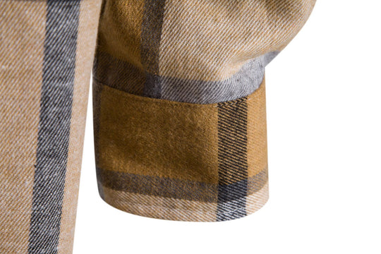 Herren Karohemdjacke mit integriertem Kapuzenpullover und bequemen Knopfdetails EB