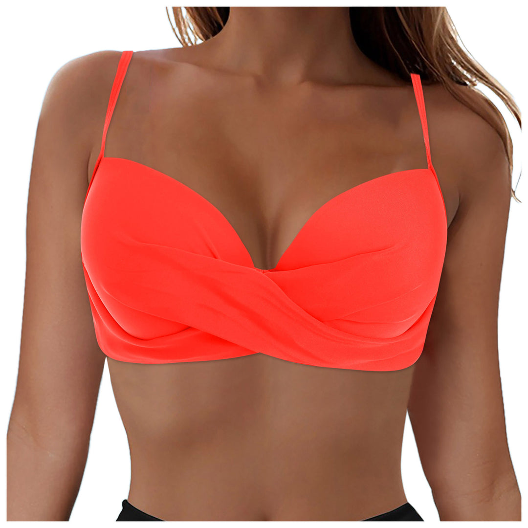 Damen Elegantes Bikinioberteil mit Wickeldesign EB