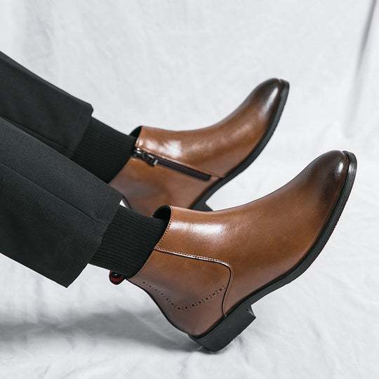 Damen Elegante Stiefeletten mit seitlichem Reißverschluss und bequemer Innensohle EB