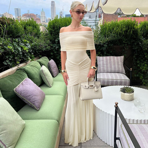 Damen Figurbetontes Maxikleid mit transparenten Ärmeln EB