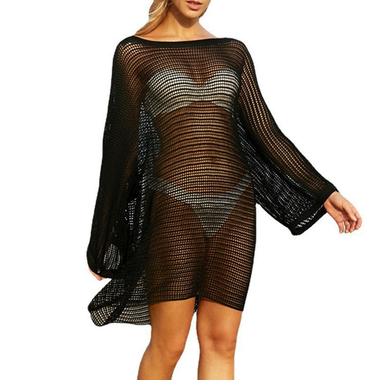 Damen Strandkleid aus Netzmaterial mit weitem Schnitt EB