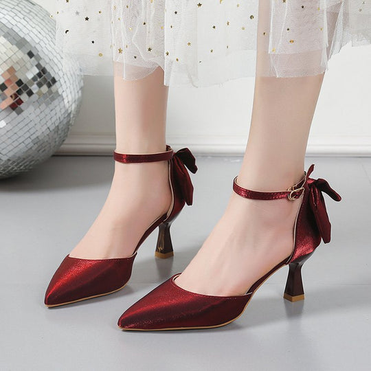 Damen elegante Pumps mit Schleifen-Detail EB