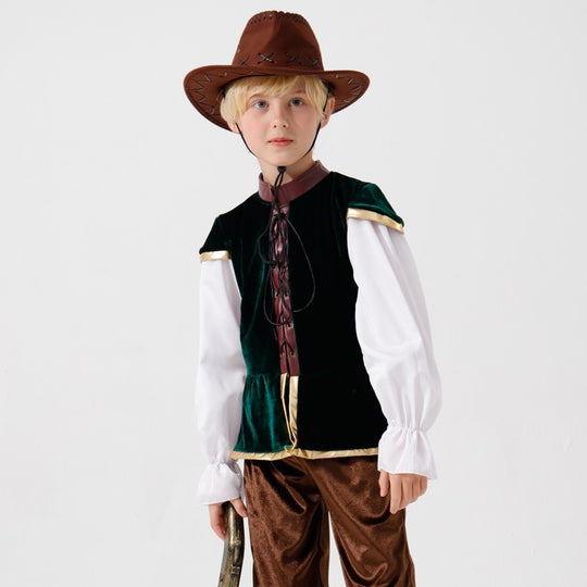 Jungen Wildwest Kostüm mit Hut und Pistole EB