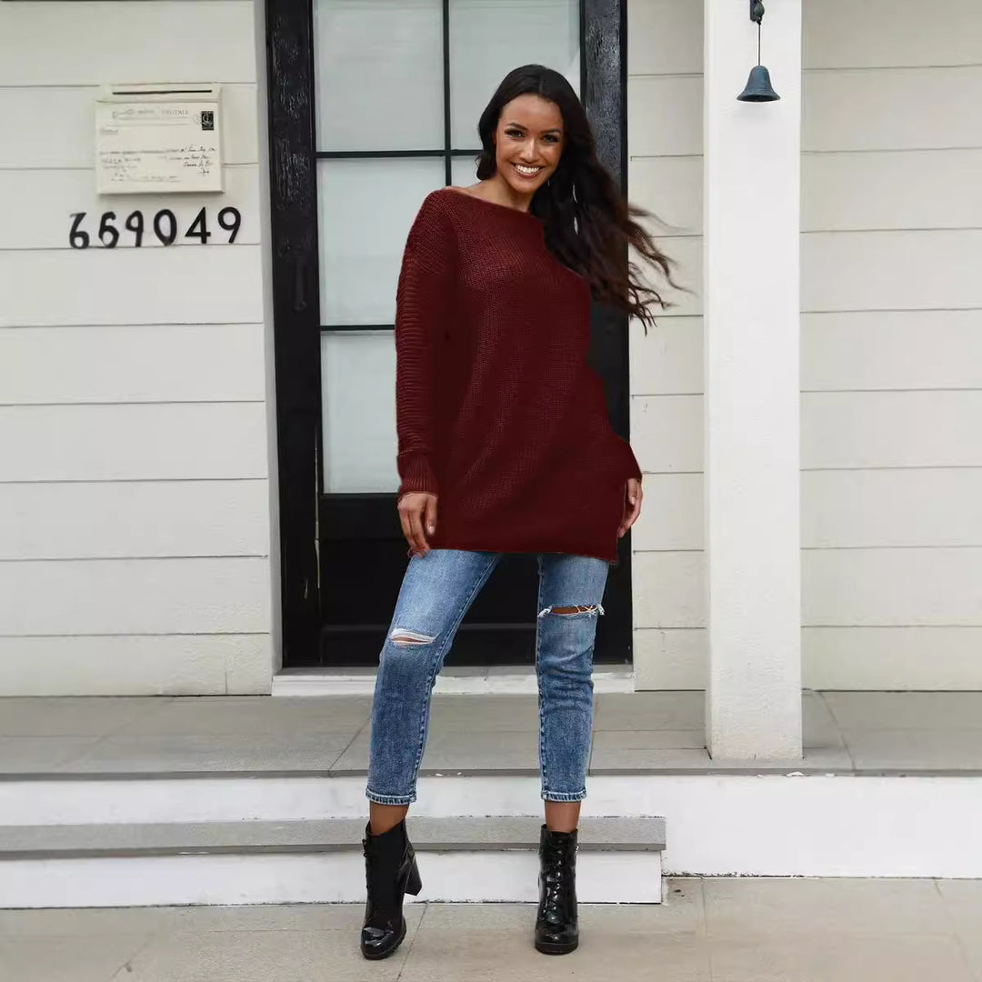 Damen Oversized Strickpullover mit Struktur und weitem Schnitt EB