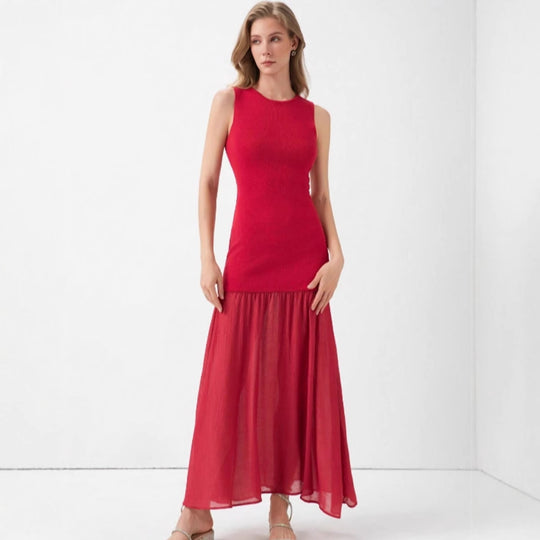 Damen Plissiertes Maxikleid mit eleganter Silhouette und hochwertiger Verarbeitung EB