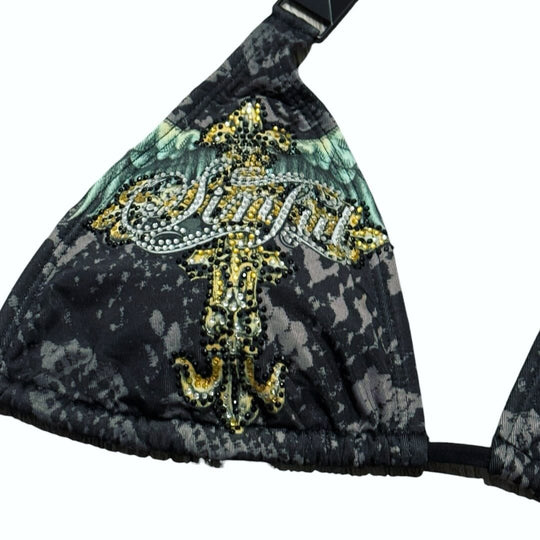 Damen Bikini-Set mit funkelndem Detail und außergewöhnlichem Design EB