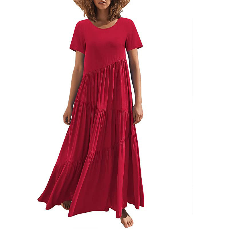 Damen Maxikleid mit lässiger Passform und fließendem Saum EB