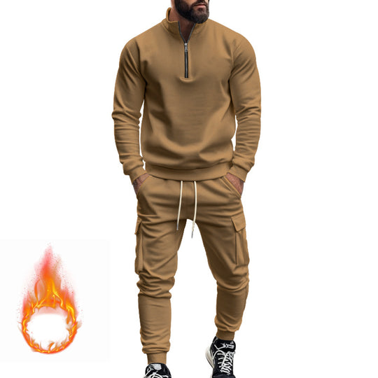 Herren Sportliches Kapuzenanzug-Set mit Reißverschluss und praktischen Taschen EB