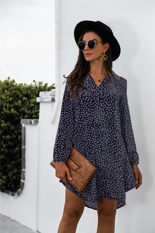 Damen Polka-Dots Kleid EB