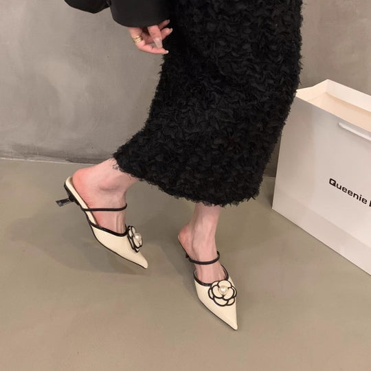 Damen Slingback Pumps mit trendiger Blumenapplikation EB