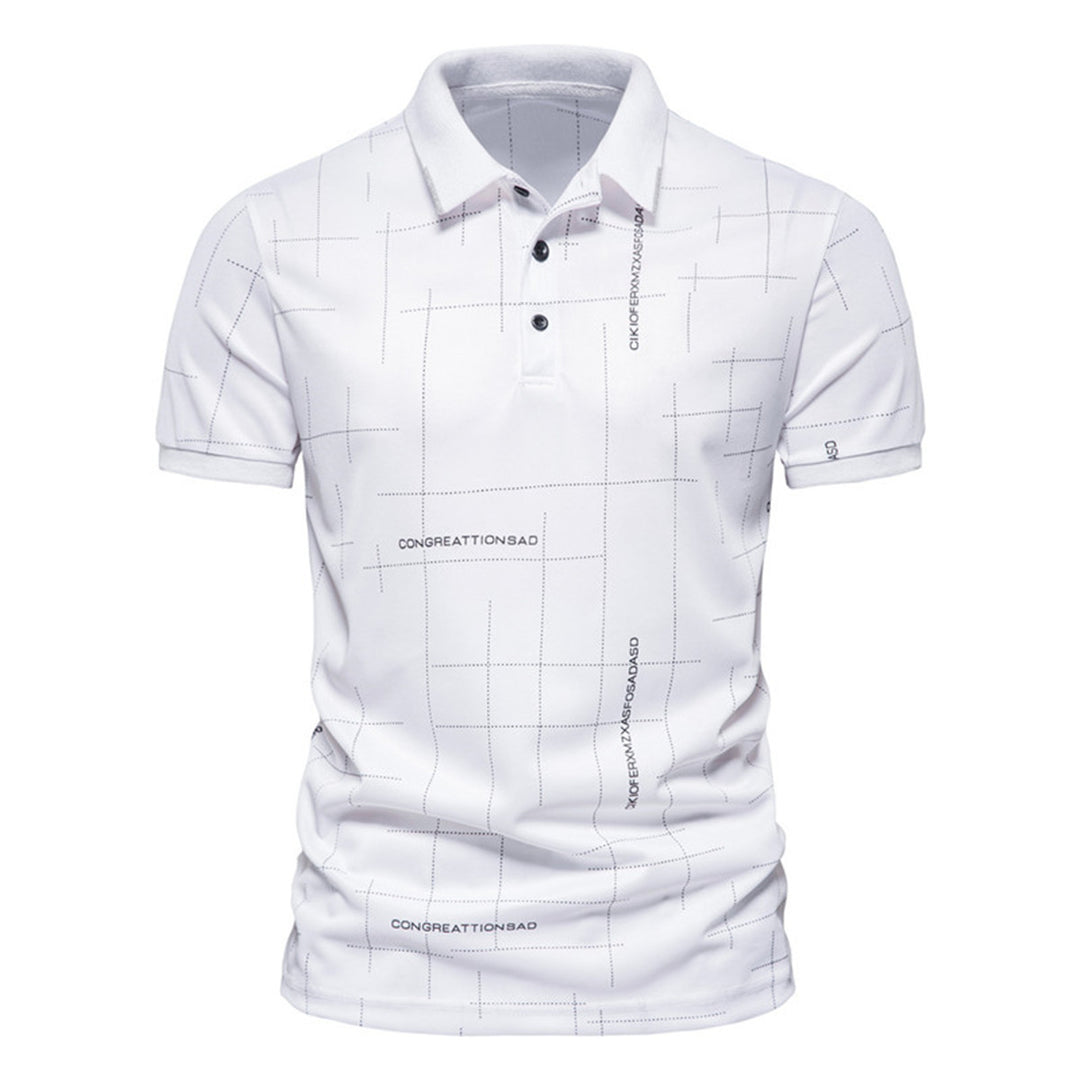 Herren Poloshirt mit modernem grafischen Druck und atmungsaktiven Eigenschaften EB