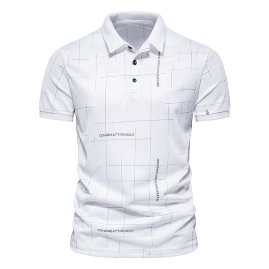 Herren Poloshirt mit modernem grafischen Druck und atmungsaktiven Eigenschaften EB