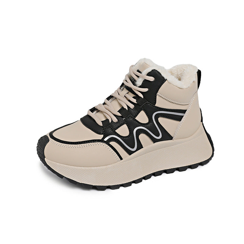 Damen sportliche High-Top Sneakers mit warmem Innenfutter und rutschfester Sohle EB