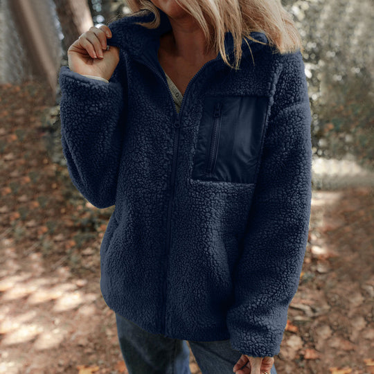 Damen Jacke mit hochabschließendem Kragen und praktischer Brusttasche EB