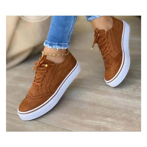 Damen Sneaker im eleganten Vintage-Look mit modischen Broguemustern EB