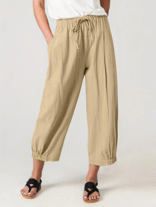 Damen Bequeme Sommerhose mit elastischem Bund EB