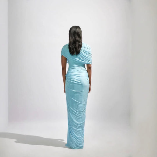 Damen Elegantes Wickelkleid mit drapierten Details EB