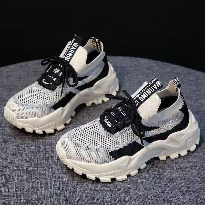 Damen Komfortable Lauf- und Freizeitsneaker mit elastischem Strickmaterial EB