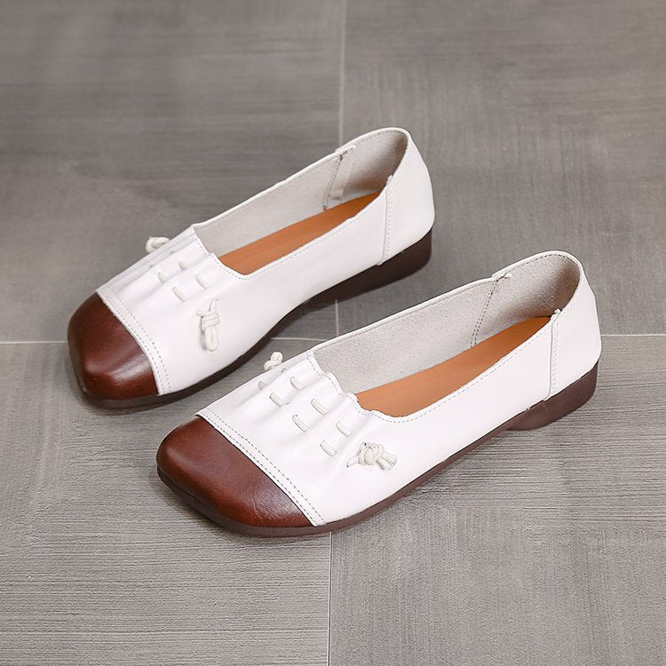 Damen Ballerinas mit modischem Leder-Design und Komfortsohle EB