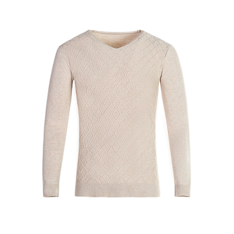 Herren V-Ausschnitt Pullover mit Strukturmuster EB