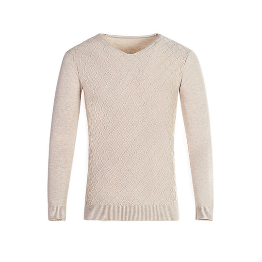Herren V-Ausschnitt Pullover mit Strukturmuster EB