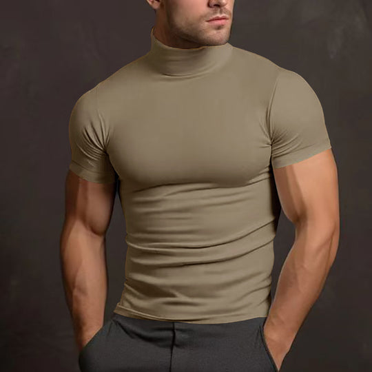 Herren Langarm-Turtleneck-Shirt aus atmungsaktivem Stretchmaterial EB