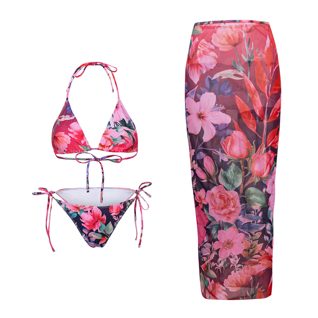 Damen Strand-Bikini-Set mit lässigem Maxi-Rock EB