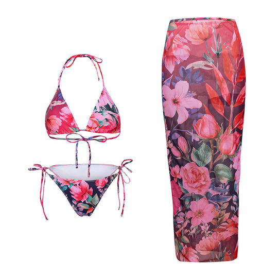 Damen Strand-Bikini-Set mit lässigem Maxi-Rock EB