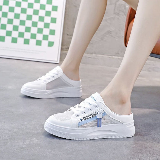 Damen Sneaker mit abnehmbarer Ferse und atmungsaktiver Mesh-Oberfläche EB