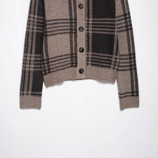 Damen Chicer Karoknopf-Pullover EB