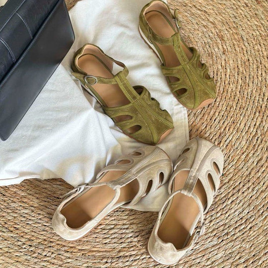 Damen Komfortable Riemchen-Sandalen mit atmungsaktivem Obermaterial EB
