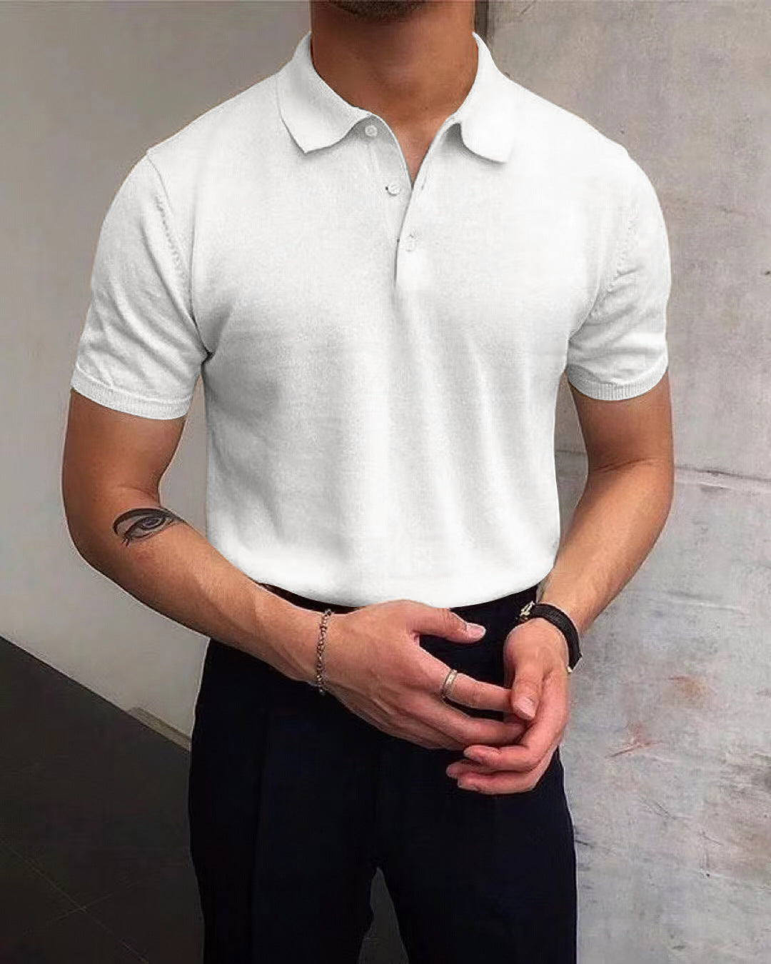 Herren Polo-Shirt aus atmungsaktiver Baumwolle mit elegantem Kragen EB