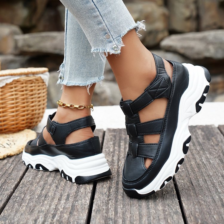 Damen Sportliche Sandalen mit verstellbaren Riemen und stoßdämpfender Sohle EB