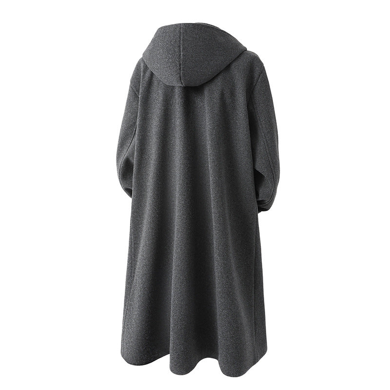 Herren nan Oversize-Cabanmantel mit Kapuze, doppelreihiger Knopfleiste und wärmender Steppfutter-Innenseite EB