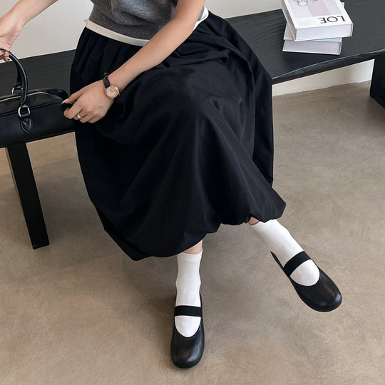 Damen Ballerinas mit elastischem Riemchen und hochwertiger Lederoberfläche EB